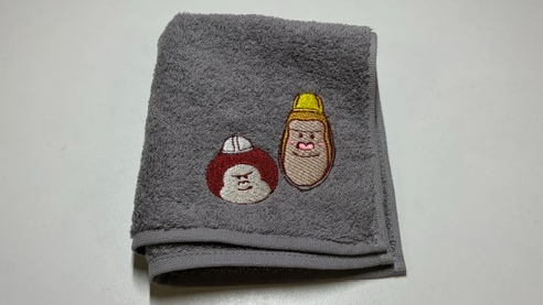 ブラスピ刺繍入り今治ハンドタオル【薄墨】グレー(2枚目)